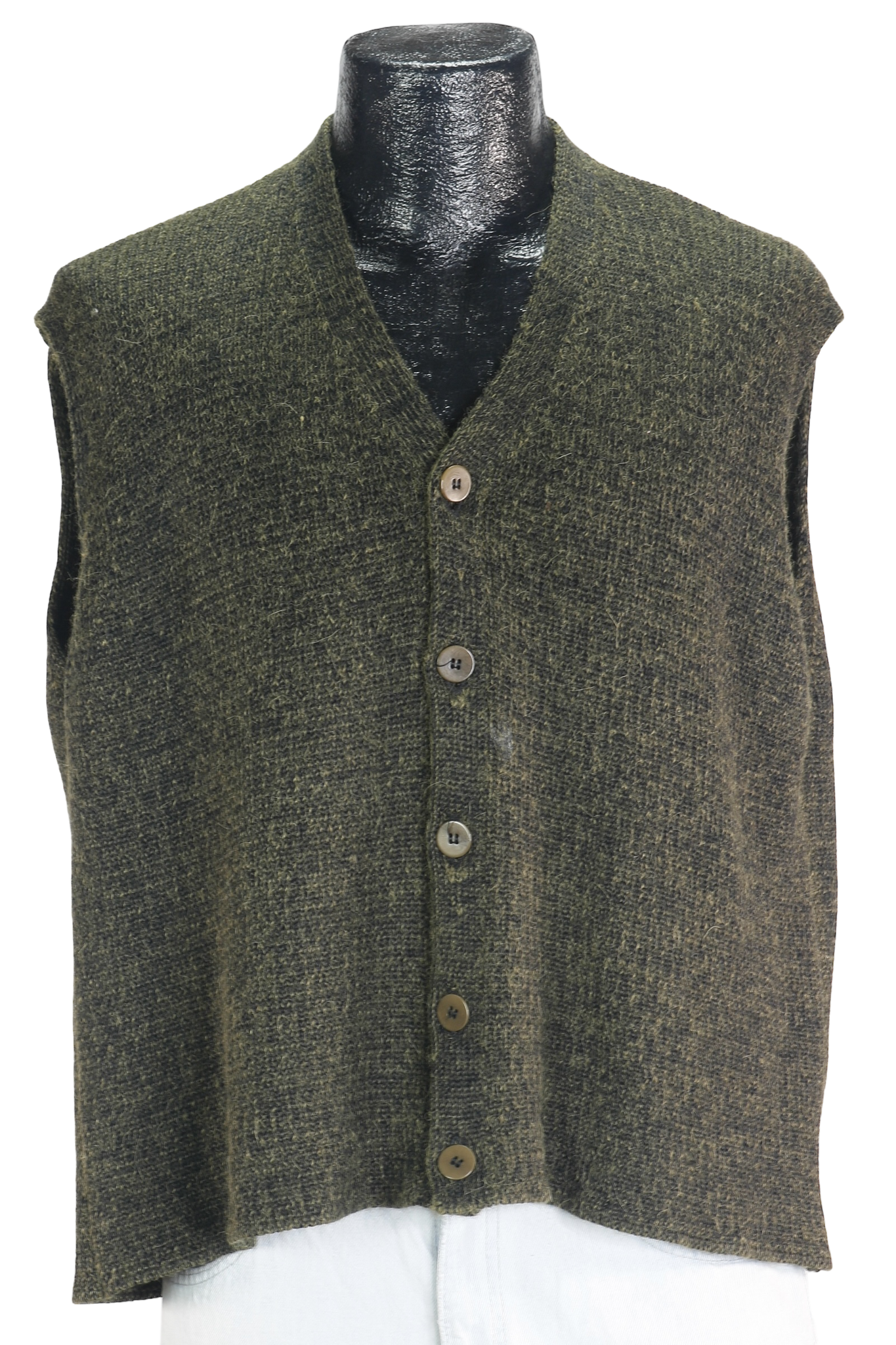 90s Inis Meain Olive/Gray Sweater Vest           M