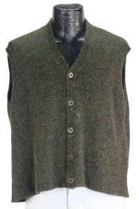 90s Inis Meain Olive/Gray Sweater Vest           M