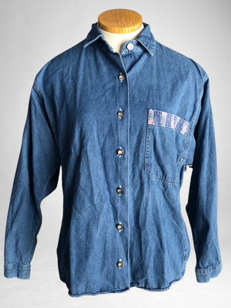 80s PinotNoir Cotton Denim Top     S