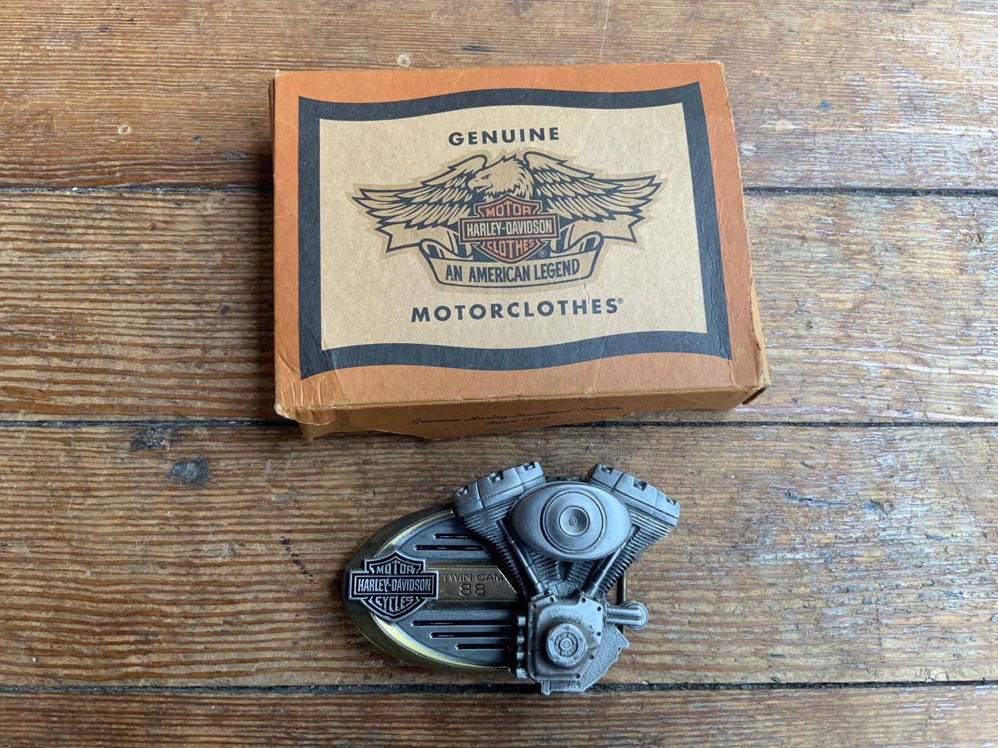1998 NOS Harley Davidson Twin Engine Buckle