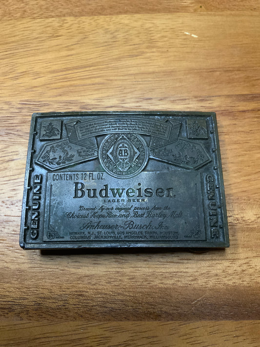 1974 Budweiser Stamp Plate Buckle