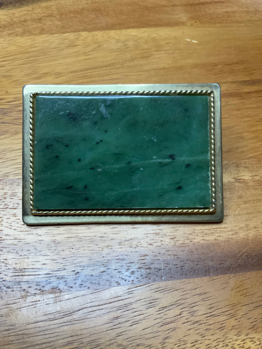 80s Green Stone Rectangle Buckle