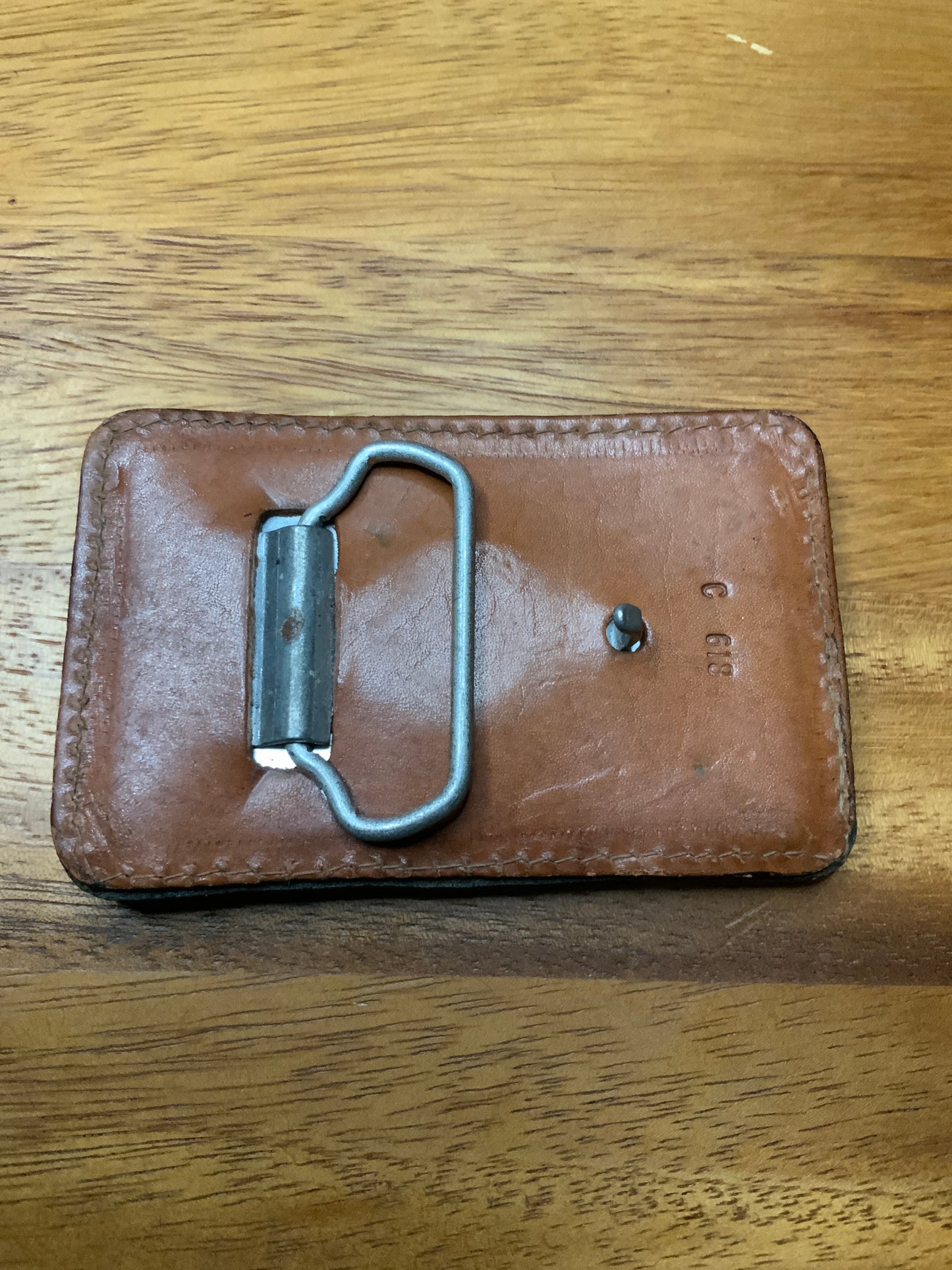 70s Wild Horse Tooled Leather Buckle
