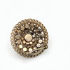 60s Amber Rhinestone on Filagree Domed Brooch