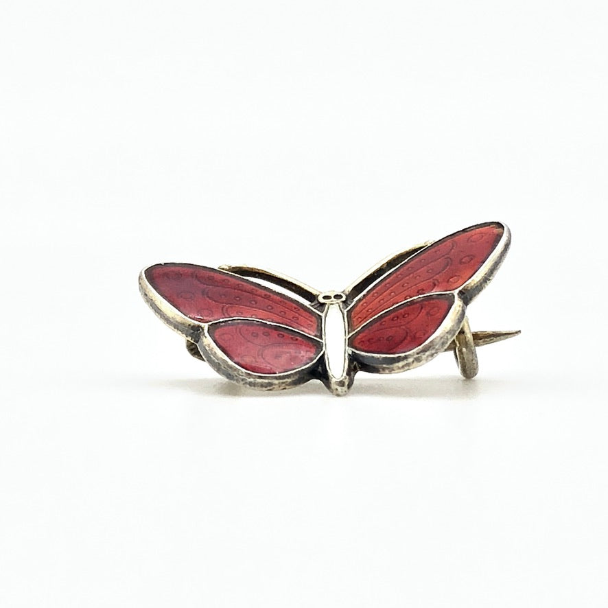 40s Aksel Holmsen Sterling Enamel Butterfly Pin
