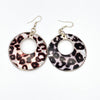 Cheetah Abalone in Sterling Hoops