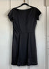 50s Black Satin Cap Sleeve Dress               M   w(28)