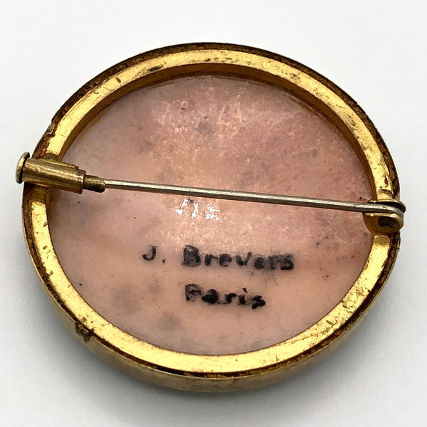 30s J. Brevers Enamel on Porcelain Fused Brooch