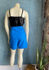 1940s Cerulean Side Zip Cotton Shorts     w27