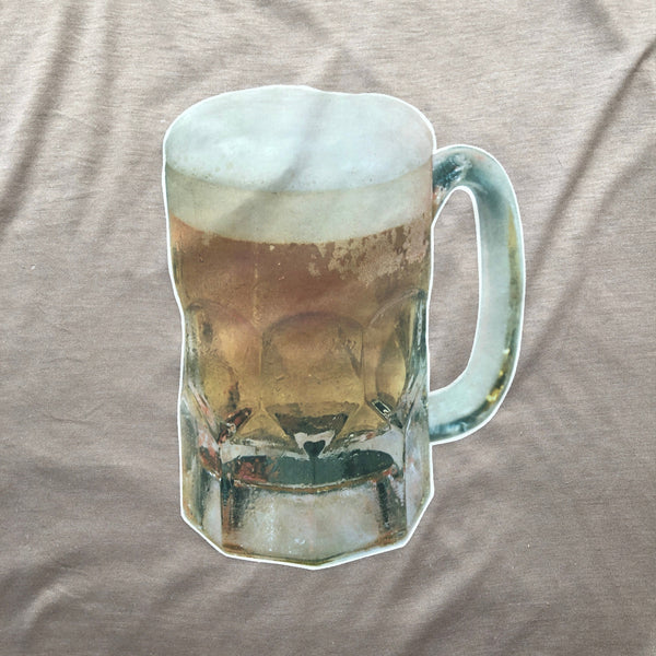 70s Cold Beer Mug on Nude Tee    L/XL