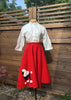 Red Swing Skirt with Black & White Standard Poodle      W30”