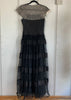 50s Kay Selig Black & Lace Ball Gown      w30