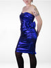 80s Metallic Blue Gunne Sax Formal      w28