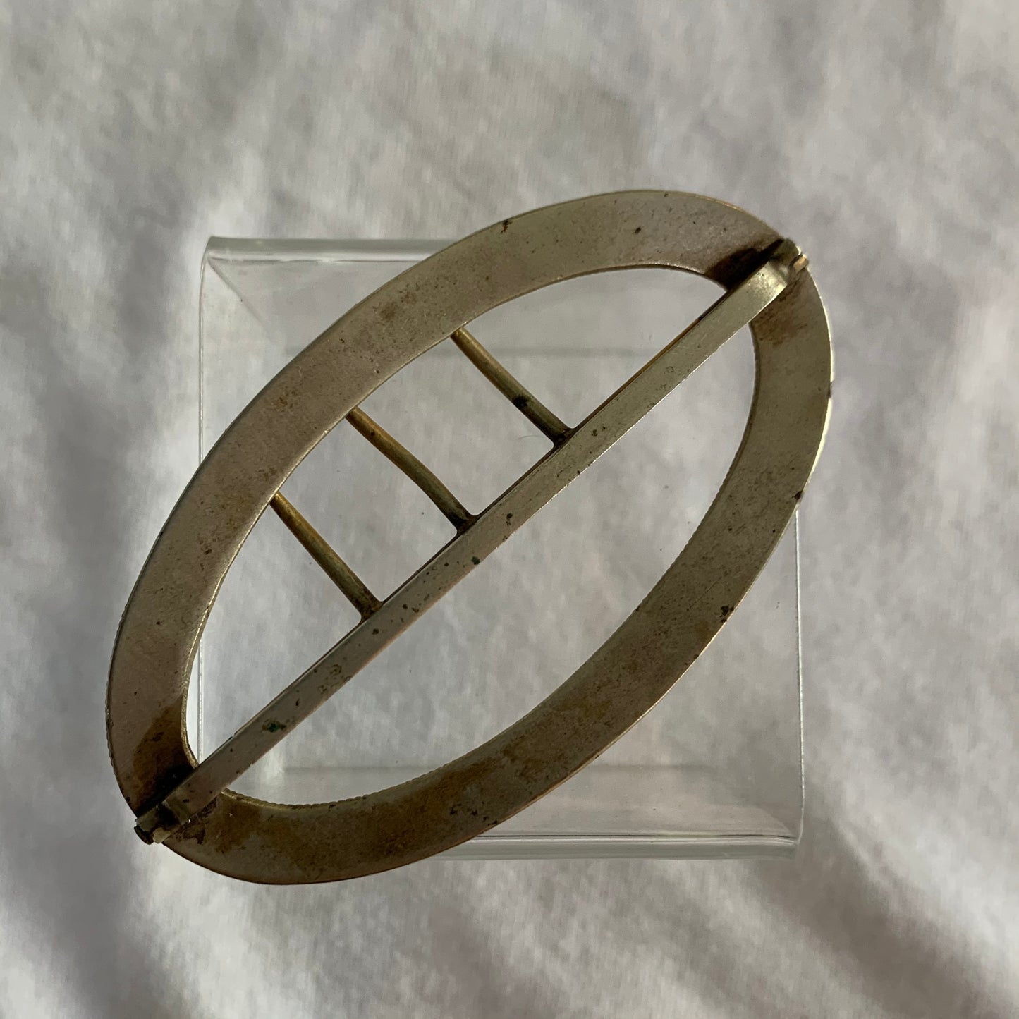 1800s Sterling on Gilt Turquoise Sash Buckle