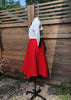 Red Swing Skirt with Black & White Standard Poodle      W30”