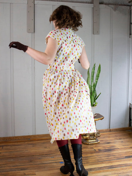 50s Syd Chicago Dots Dress         M