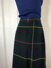 60s Wool Window Pane Plaid Midi Skirt     w29