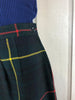 60s Wool Window Pane Plaid Midi Skirt     w29
