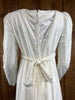70s Embroidered Empire Wedding Gown   S/M