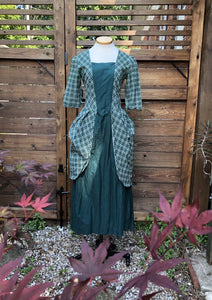 Colonial Green Plaid Side Peplum Dress           w30”