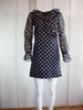 70s Beeline Navy Dot Ruffle Mini Dress         M