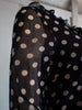 70s Beeline Navy Dot Ruffle Mini Dress         M