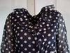 70s Beeline Navy Dot Ruffle Mini Dress         M