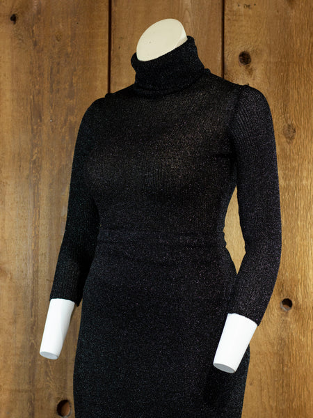 60s Saks Fifth Avenue Metallic Knit Skirt Set    M