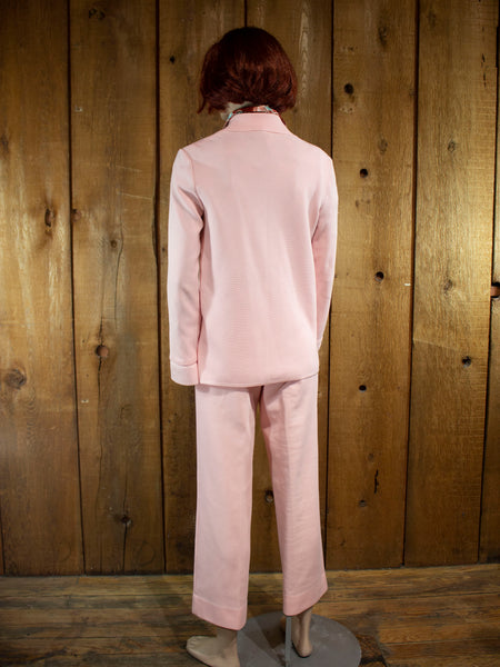 70s James Kenrob Flamingo Pink Pant Suit      M